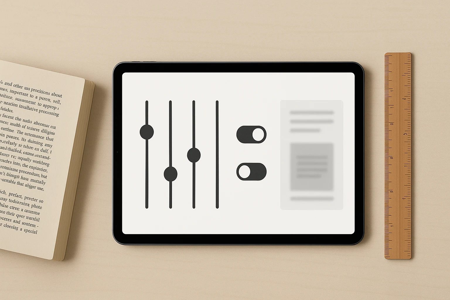 Book formatting controls: trim size, margins, and theme